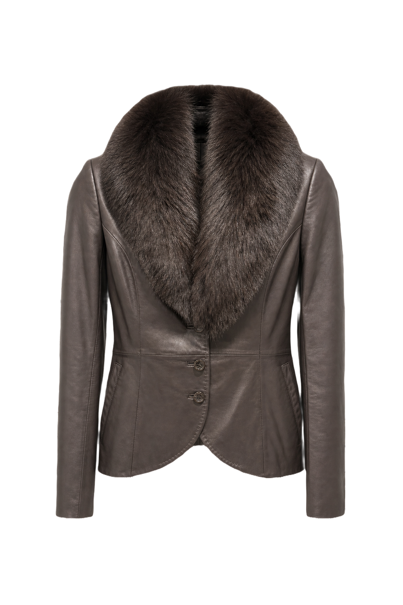 1990s Dark Brown Leather Jacket - Front View