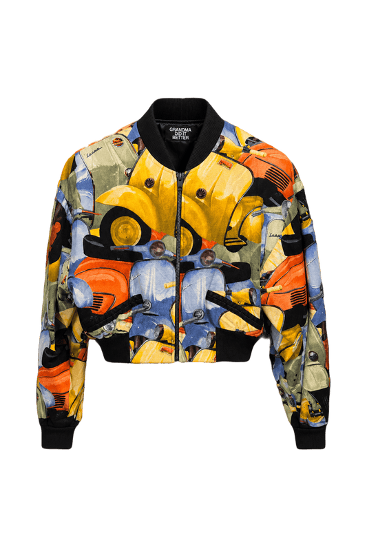 1980s Multicolor Synthetic Blend Jacket - Front View