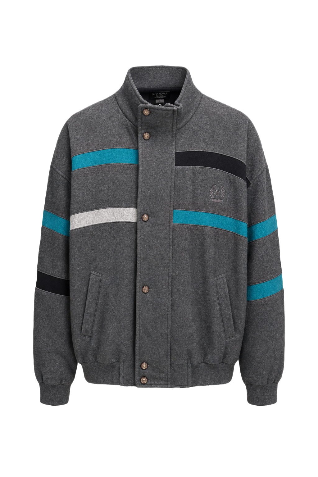 1980s Heather Gray Cotton Blend Jacket - Front View