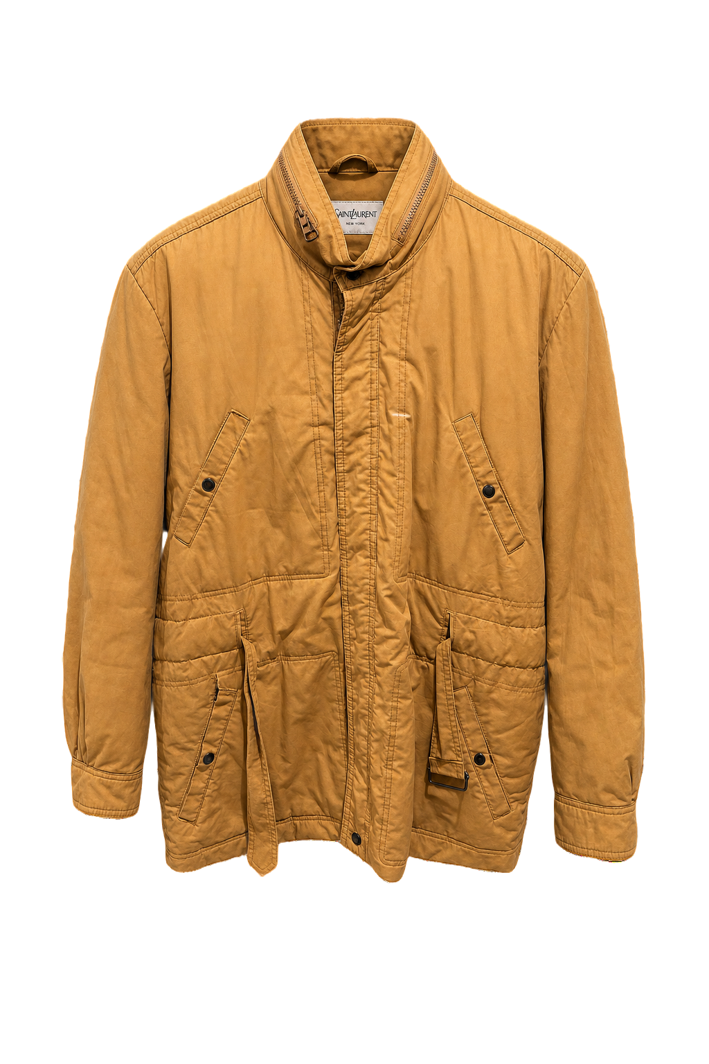 1980s Camel Brown Cotton Blend Jacket - Front View