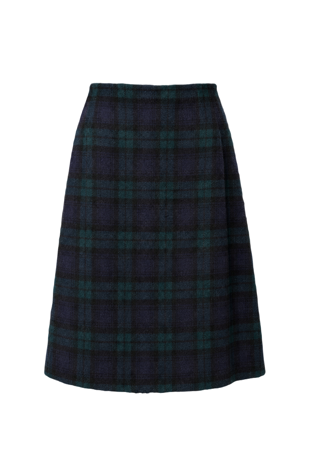 1970s Blue Wool Skirt - Front View