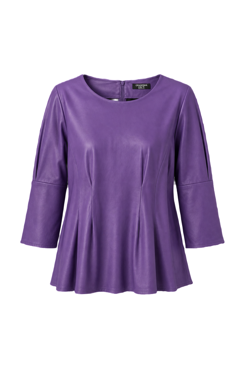 1980s Purple Synthetic Blend Blouse - Front View