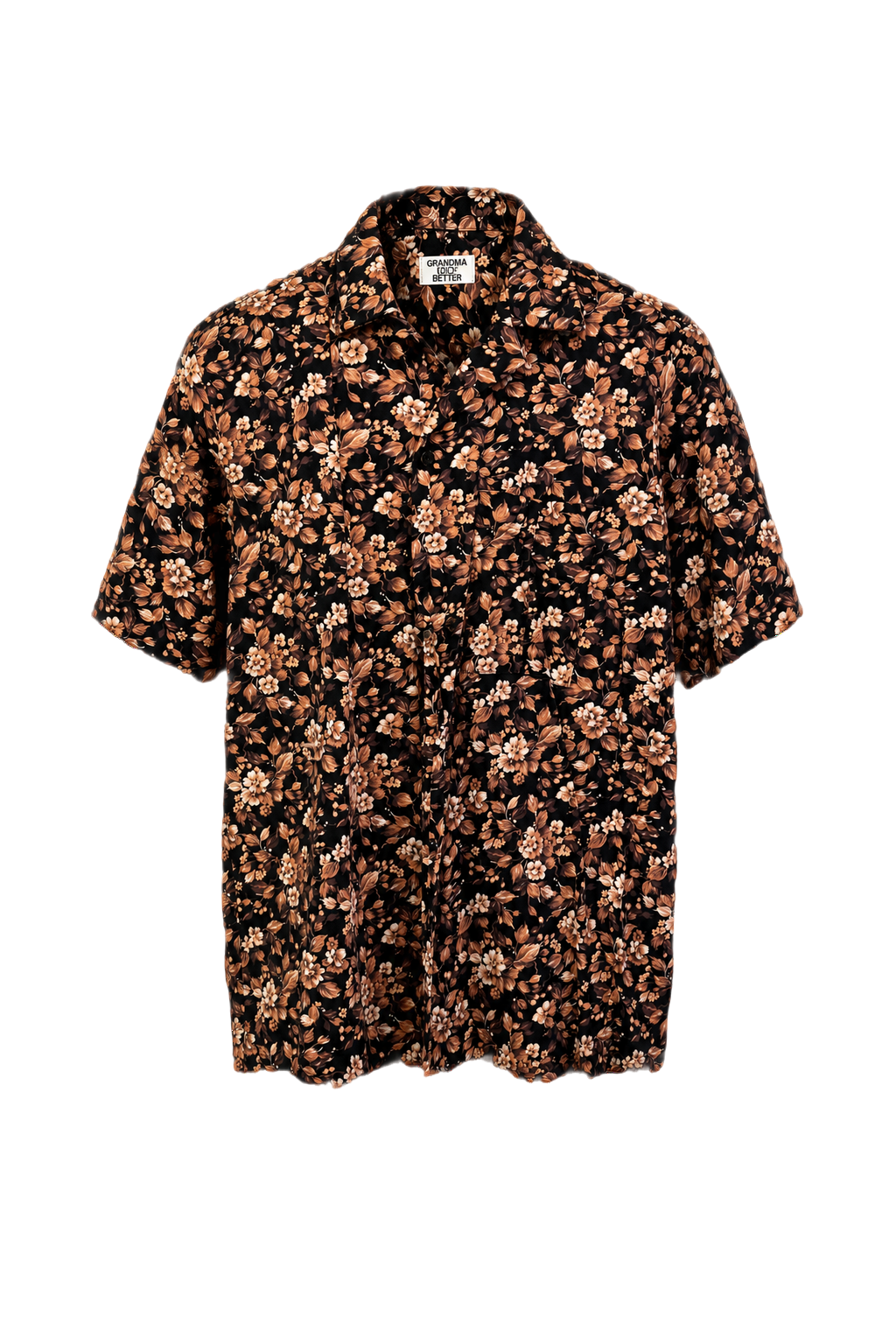 1980s Black Cotton Shirt - Front View