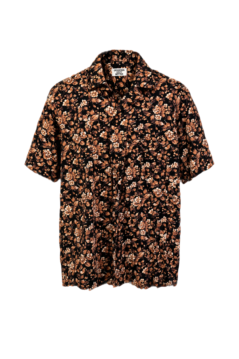1980s Black Cotton Shirt - Front View