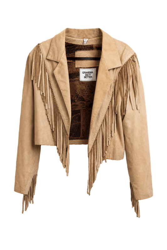 1970s Light Brown Suede Jacket - Front View