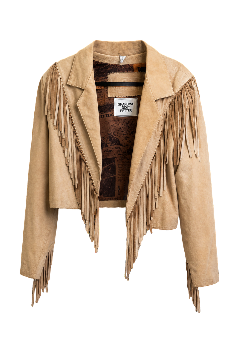1970s Light Brown Suede Jacket - Front View