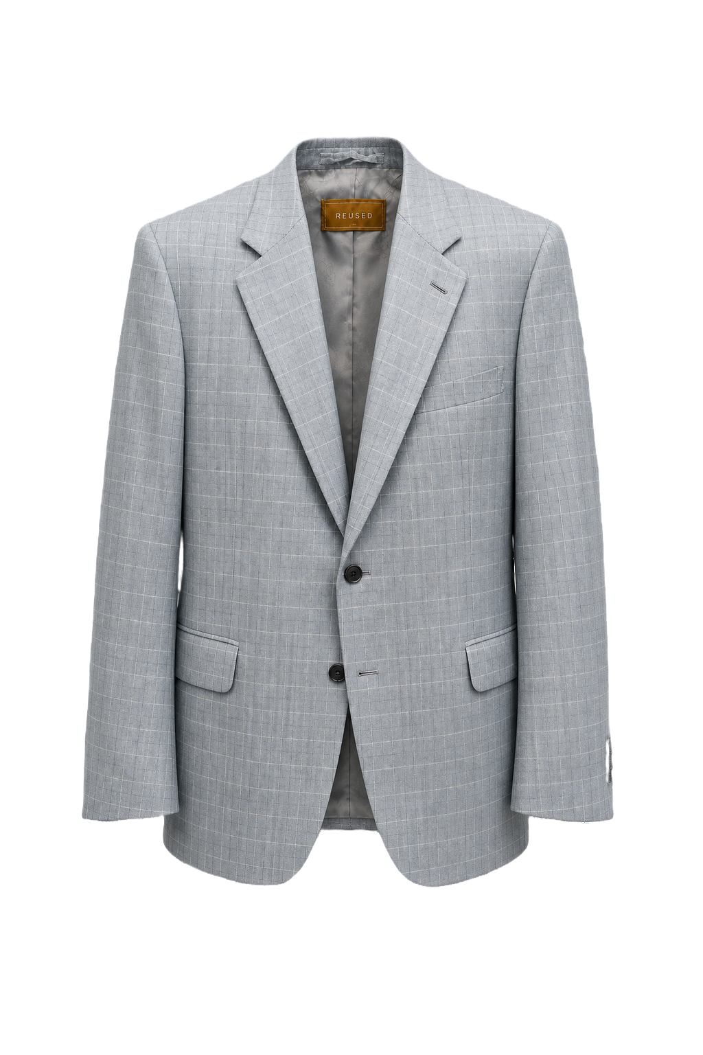1980s Light Blue Wool Blend Blazer - Front View