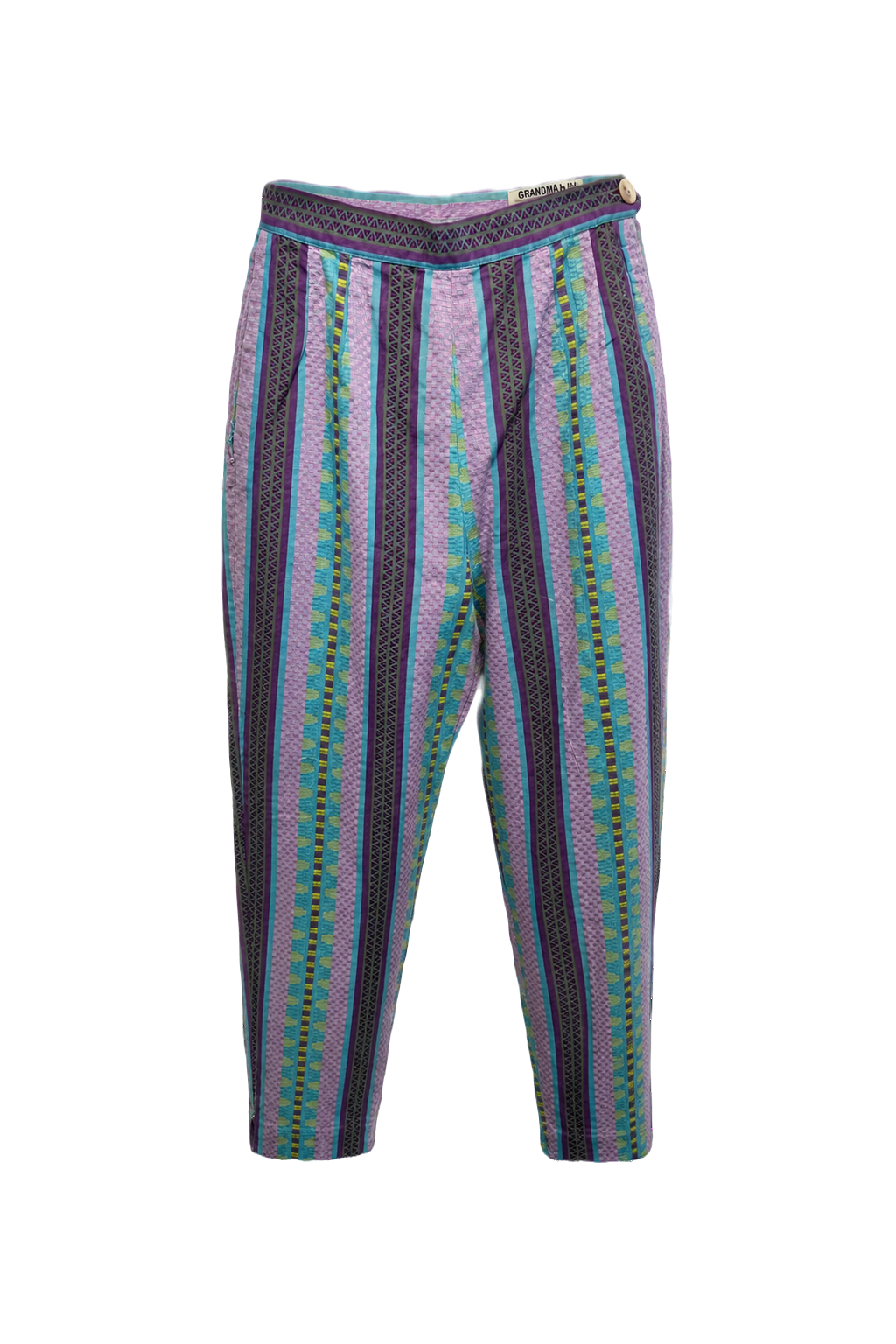 1970s Multicolor Cotton Pants - Front View