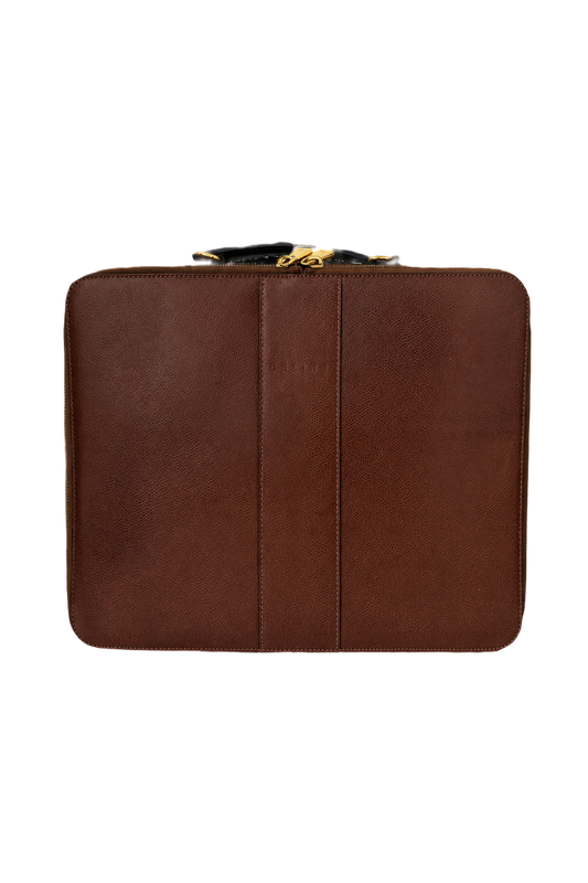 1980s Dark Brown Leather Bag - Front View