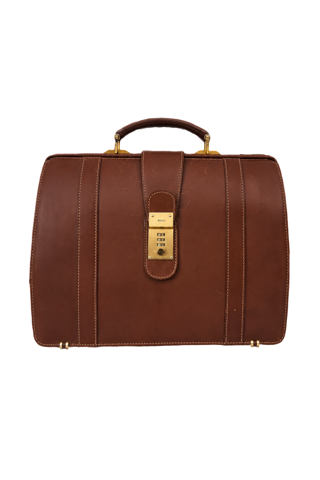1980s Brown Leather Bag - Front View
