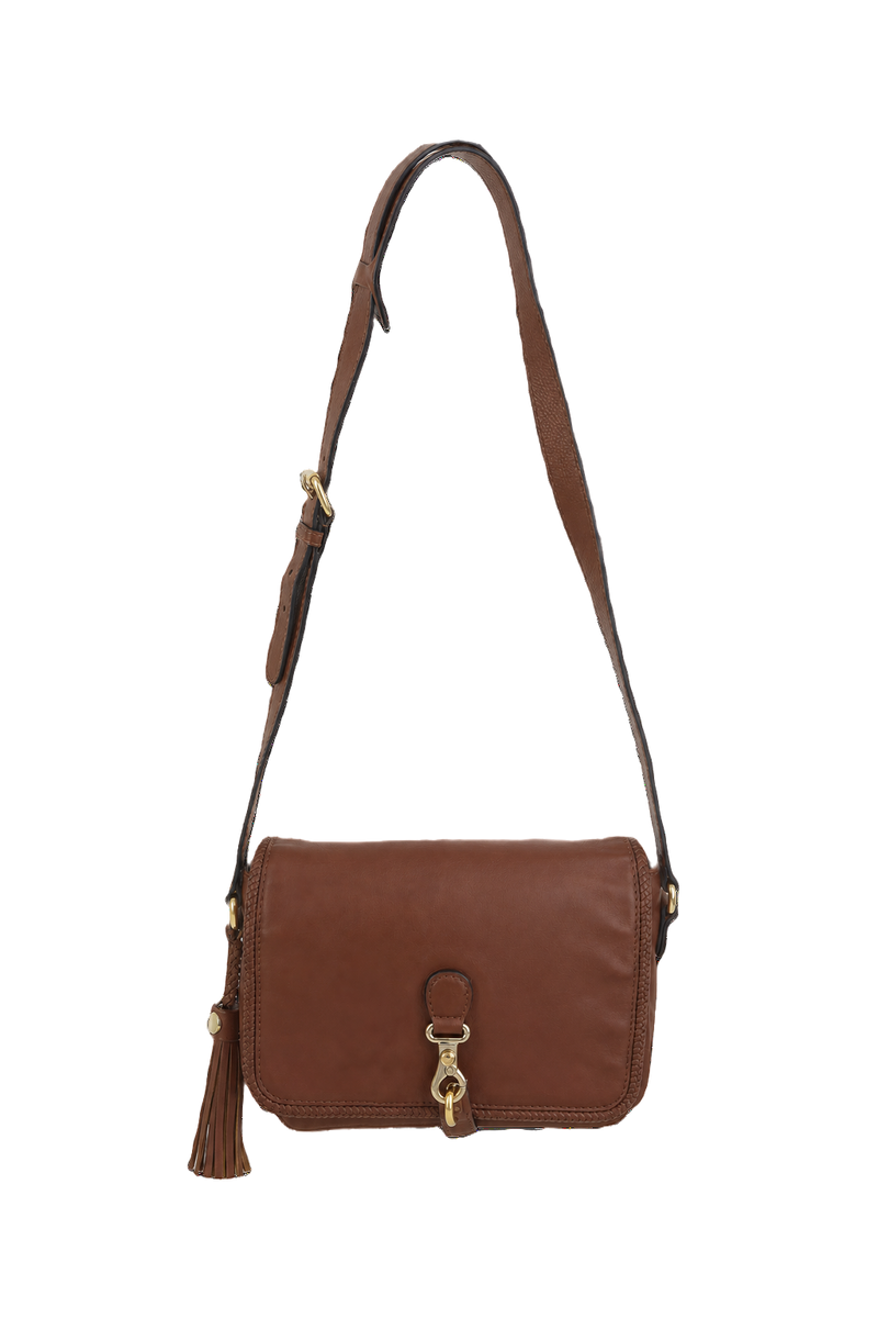 1980s Brown Leather Bag - Front View
