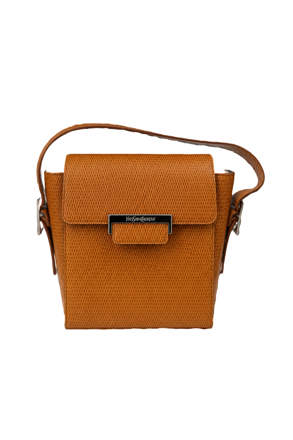 1980s Tan Leather Bag - Front View