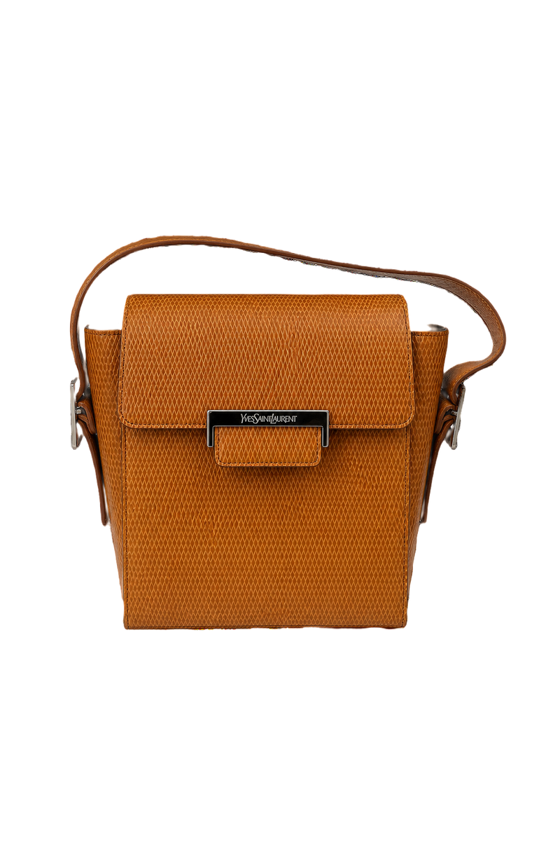 1980s Tan Leather Bag - Front View