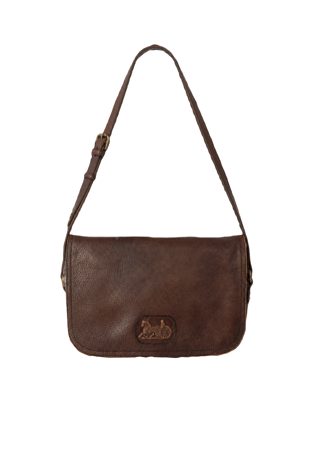 1980s Brown Leather Bag - Front View