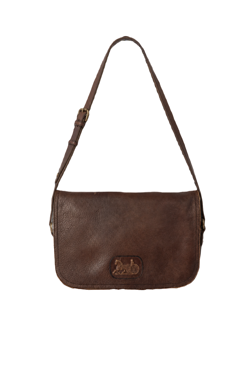 1980s Brown Leather Bag - Front View
