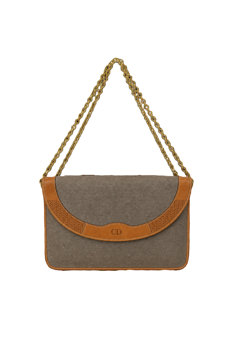 1980s Brown Leather Bag - Front View