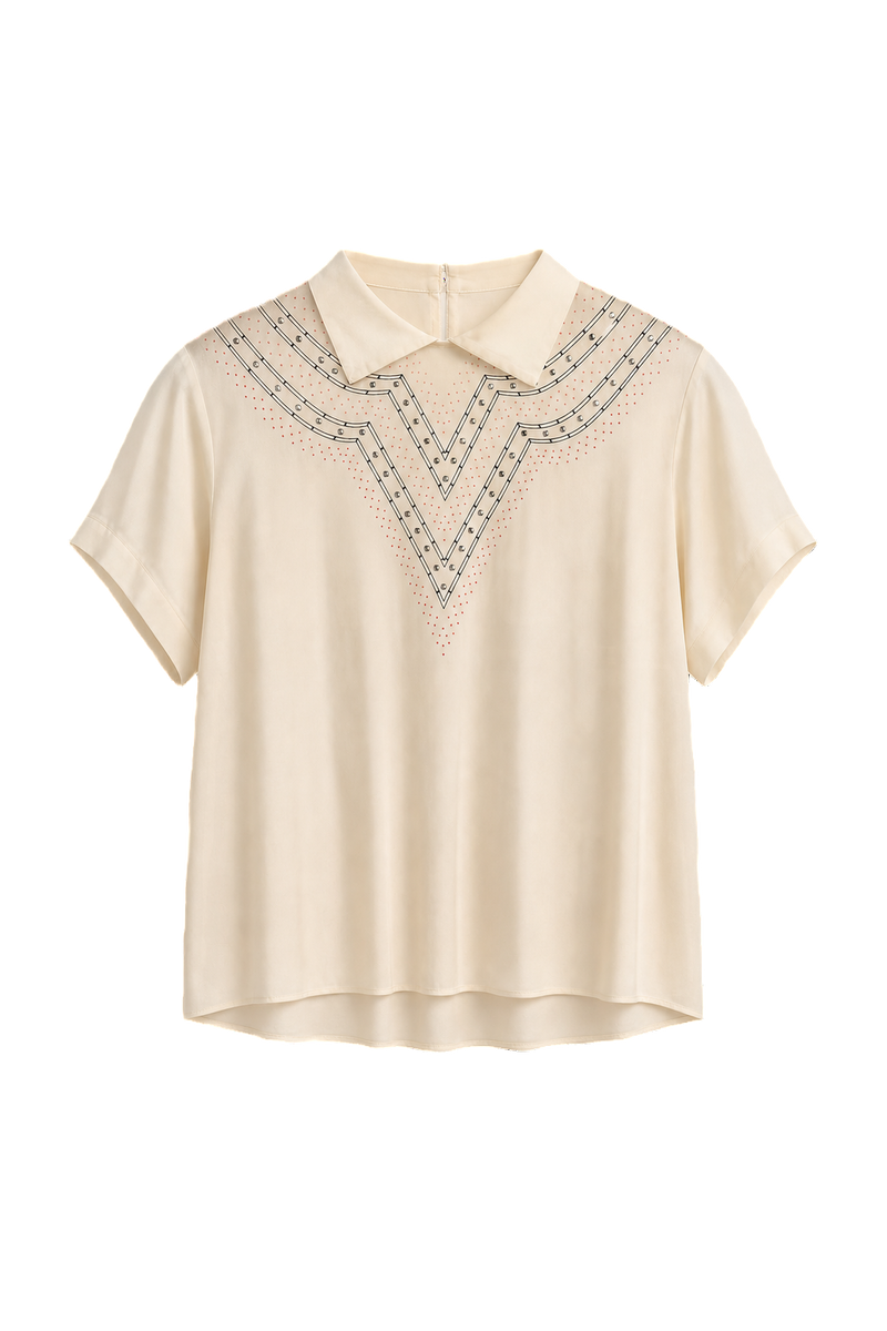 1930s Cream Silk Blouse - Front View