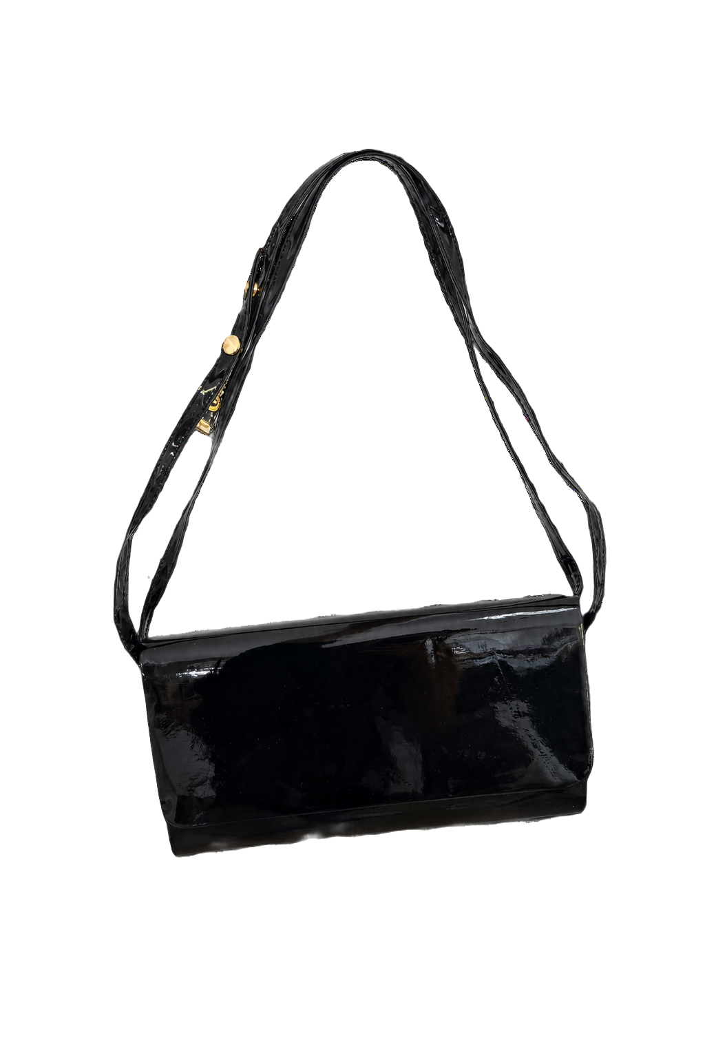 1990s Black Leather Bag - Front View