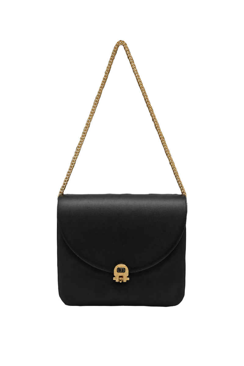 1980s Black Leather Bag - Front View