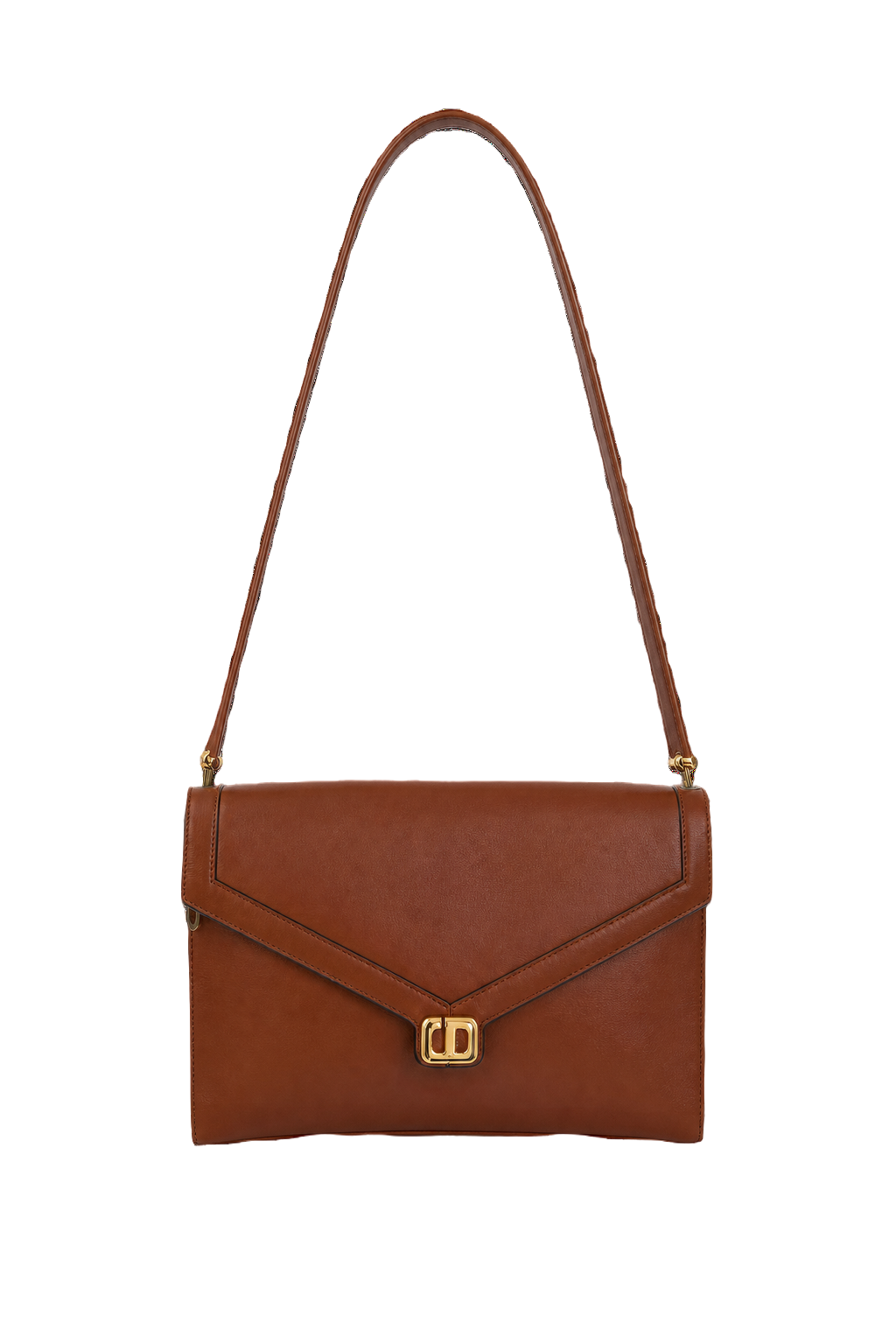 1980s Brown Leather Handbag - Front View