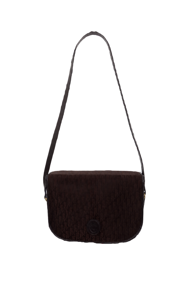 1990s Dark Brown Leather Bag - Front View