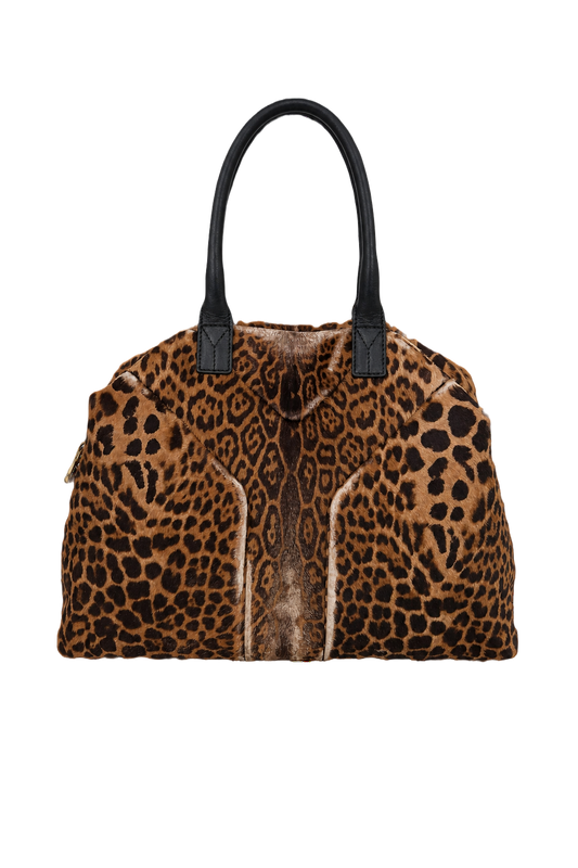 1990s Brown Faux Fur Bag - Front View