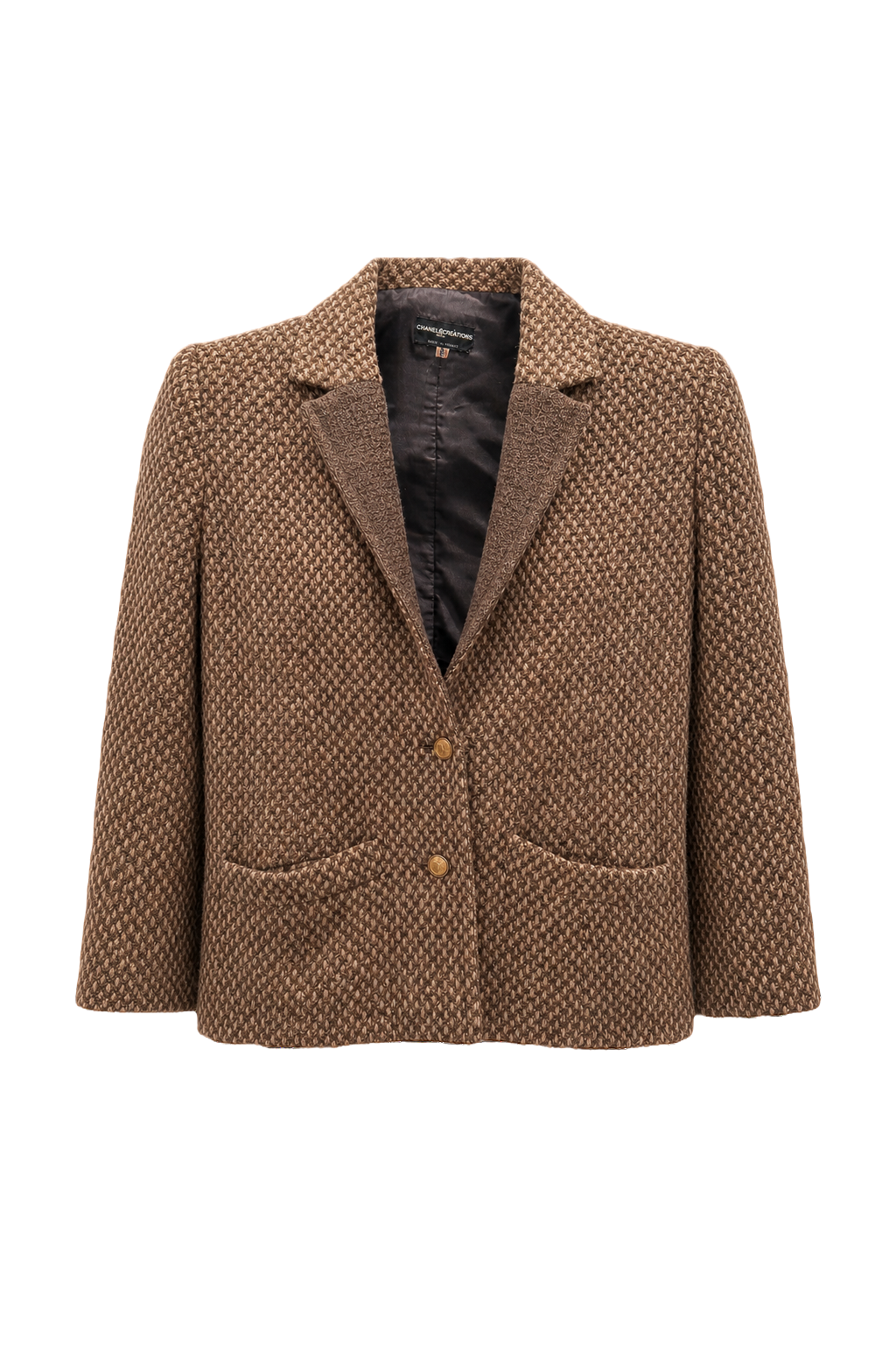 1950s Brown Wool Blend Blazer - Front View