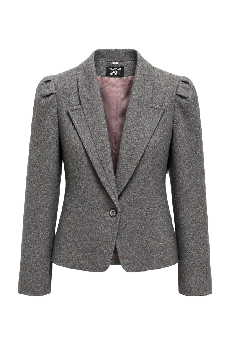 1950s Charcoal Grey Wool Blazer - Front View