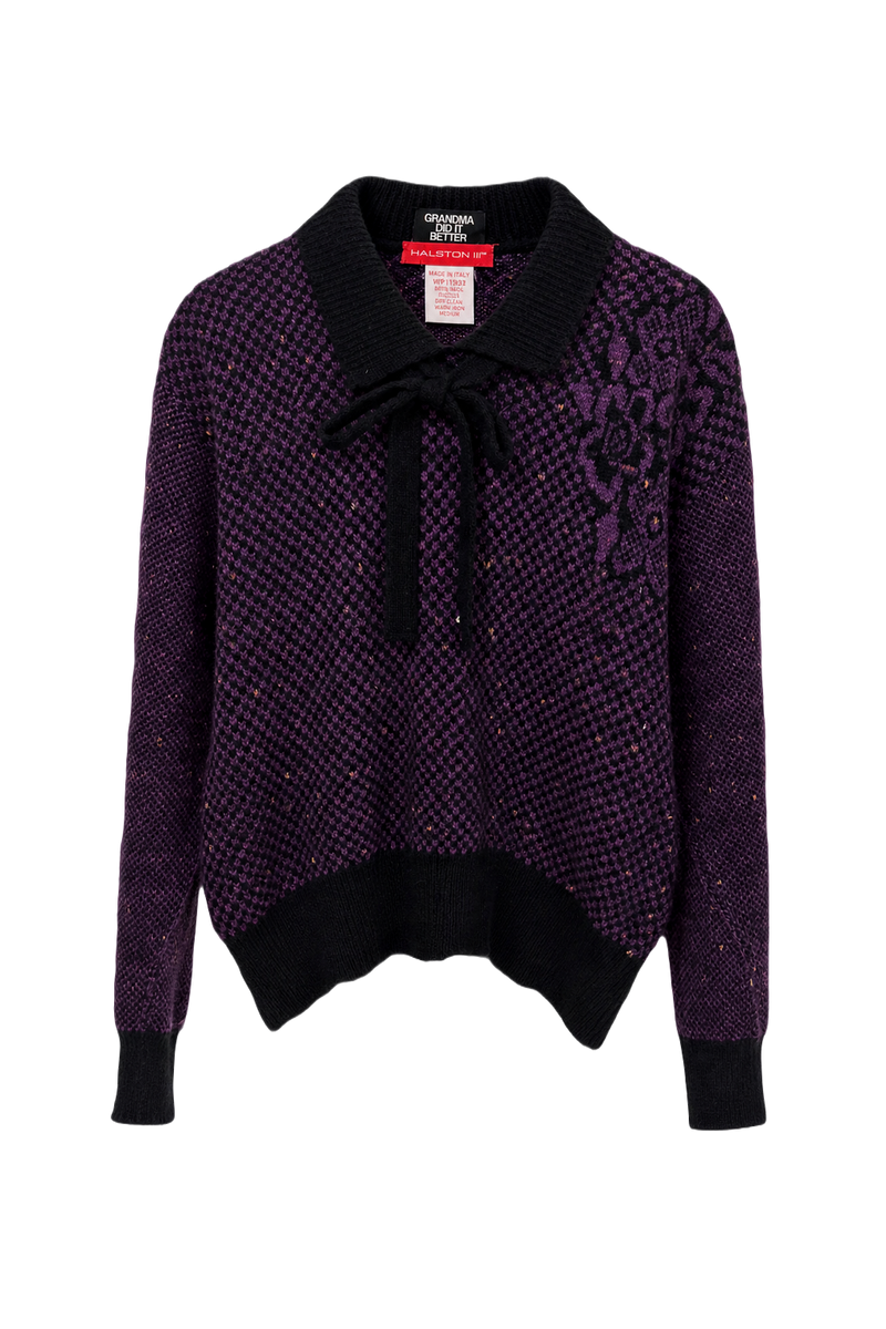 1990s Purple Wool Sweater - Front View