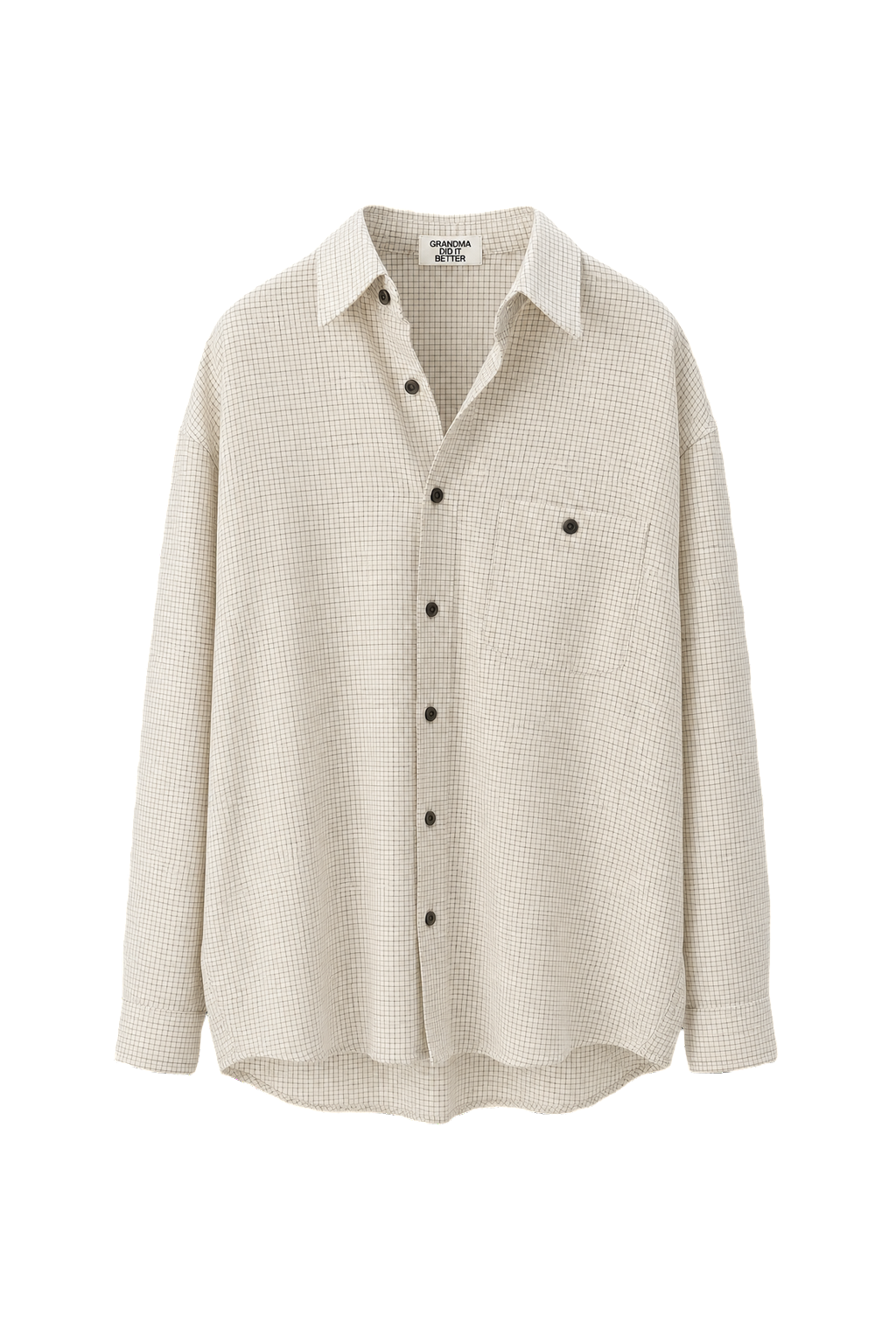 1980s Cream White Cotton Blend Shirt - Front View