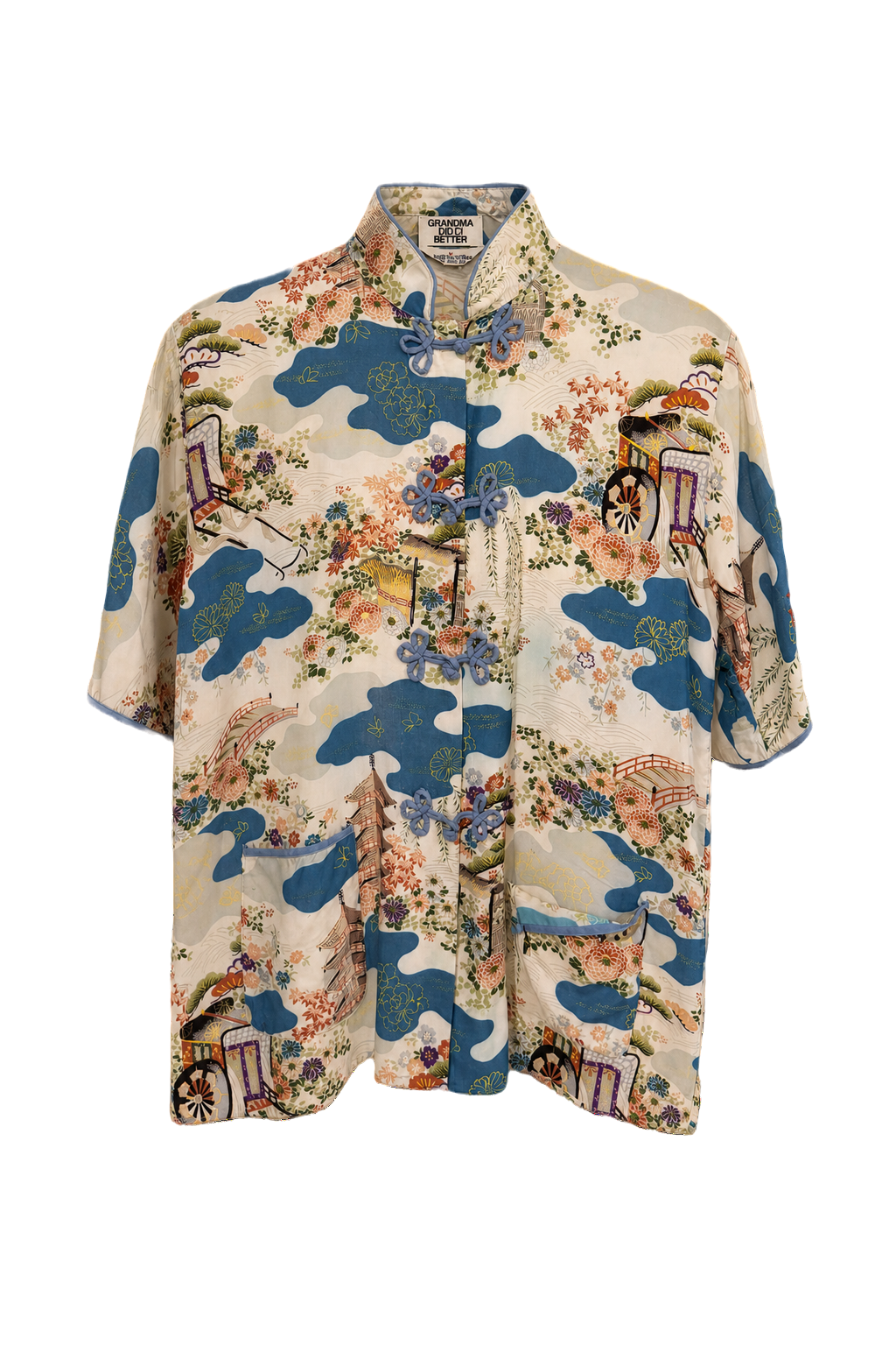 1950s Cream White Cotton Blouse - Front View