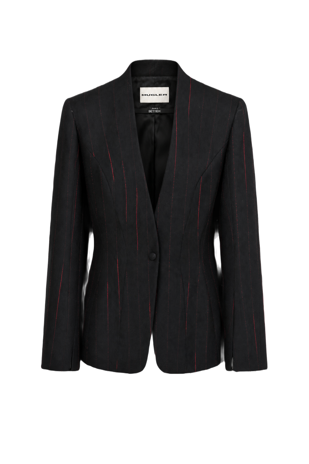 1990s Black Wool Blazer - Front View