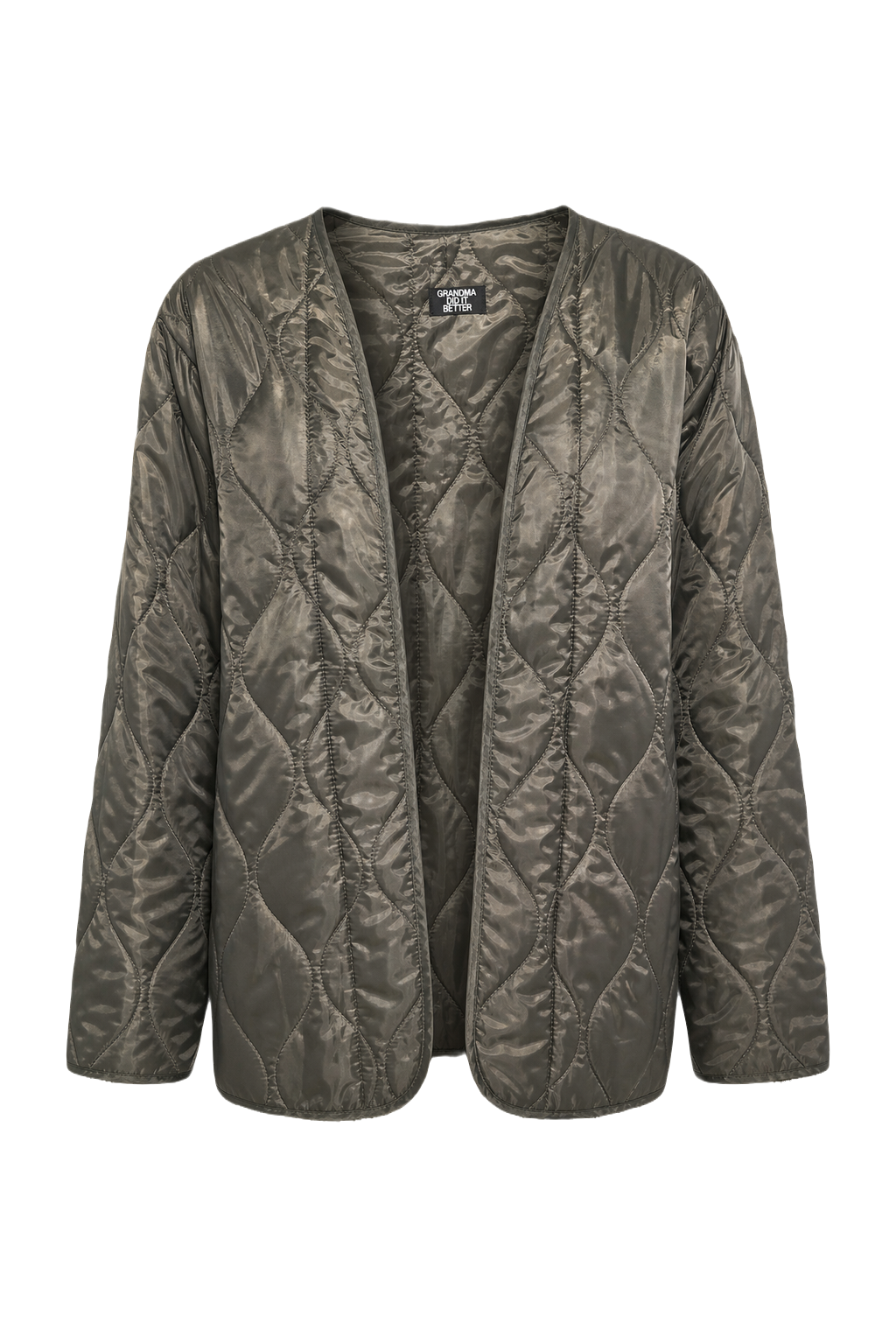 1940s Olive Green Polyester Jacket - Front View