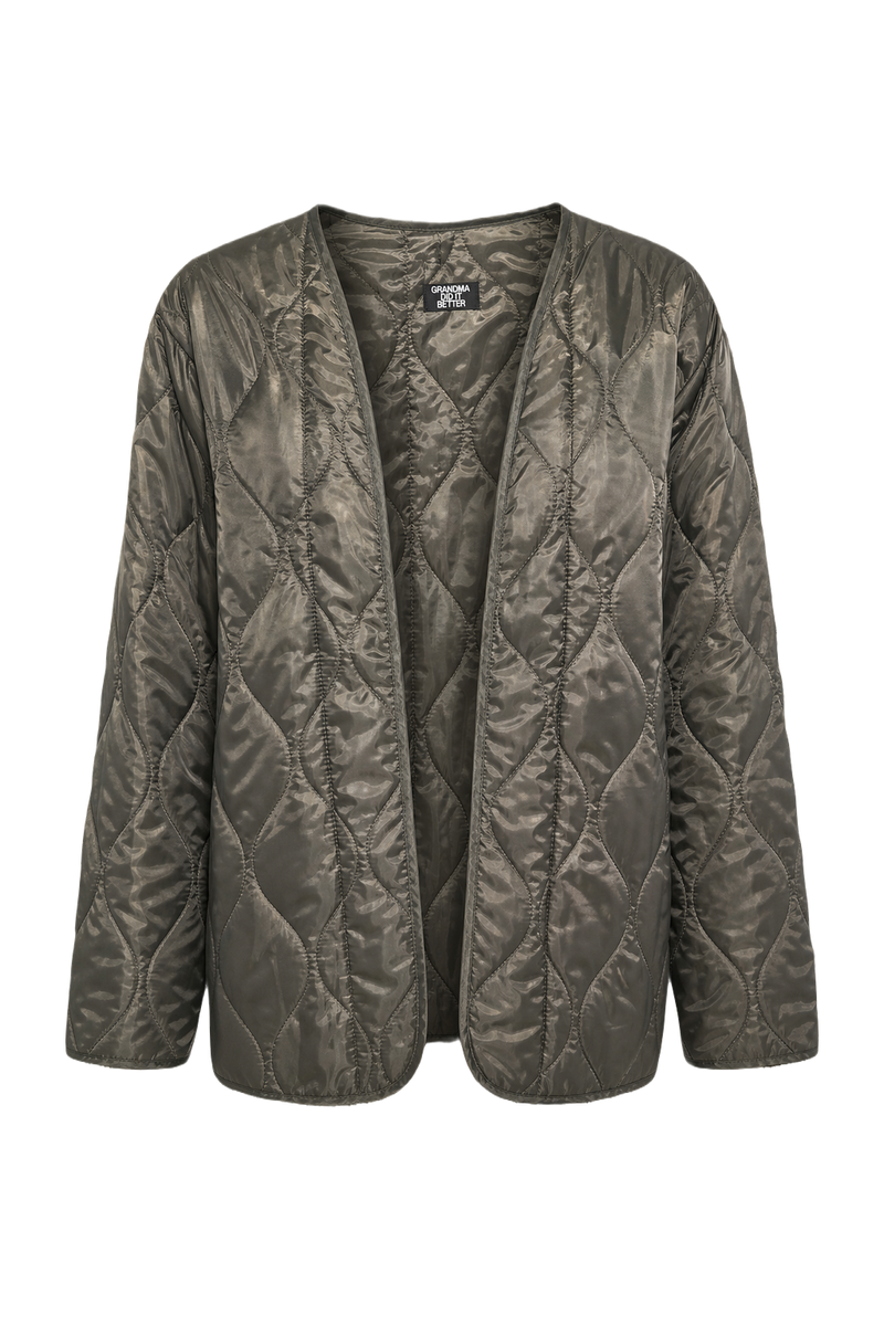 1940s Olive Green Polyester Jacket - Front View