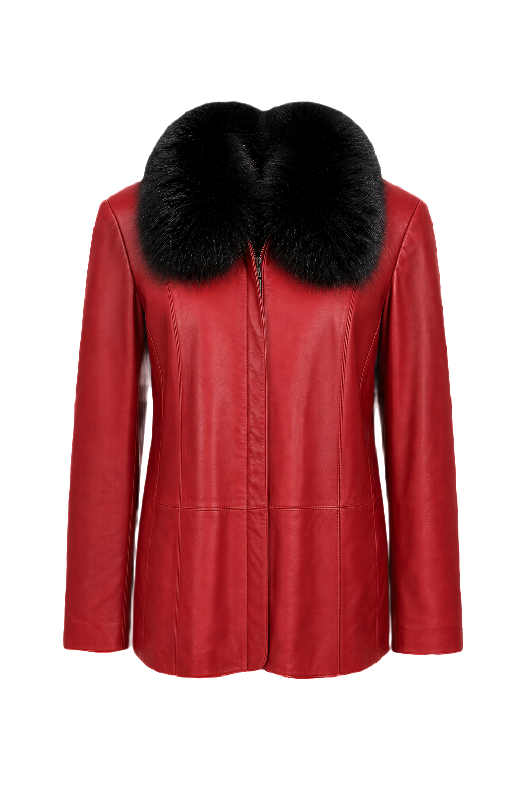 1990s Red Leather Jacket - Front View
