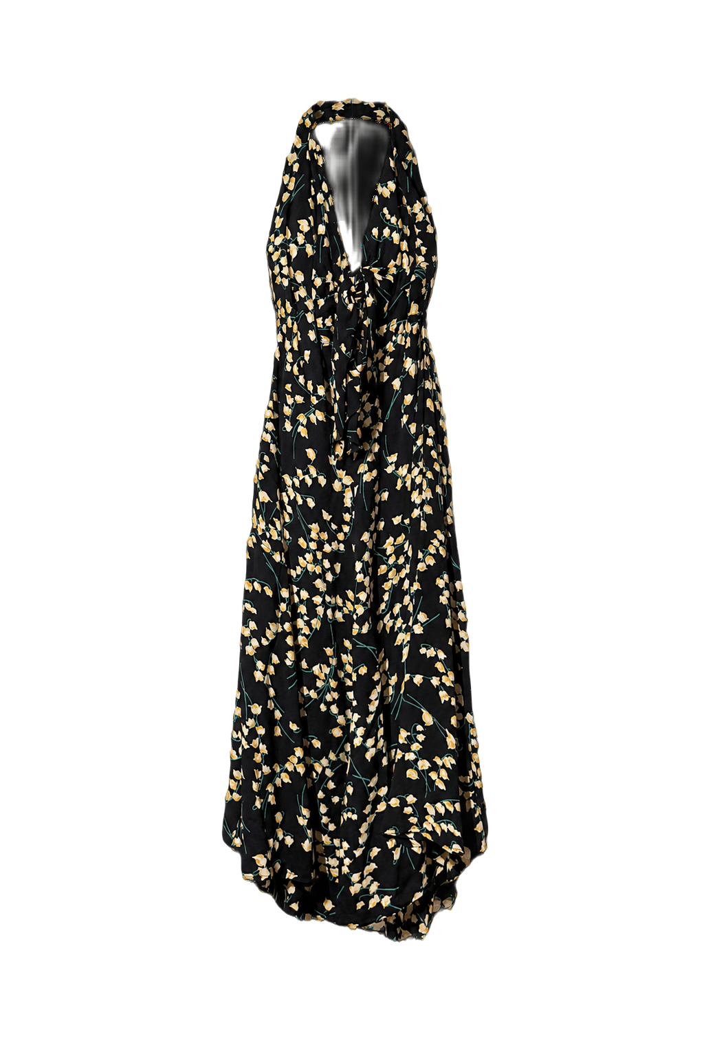 1990s Black Silk Dress - Front View
