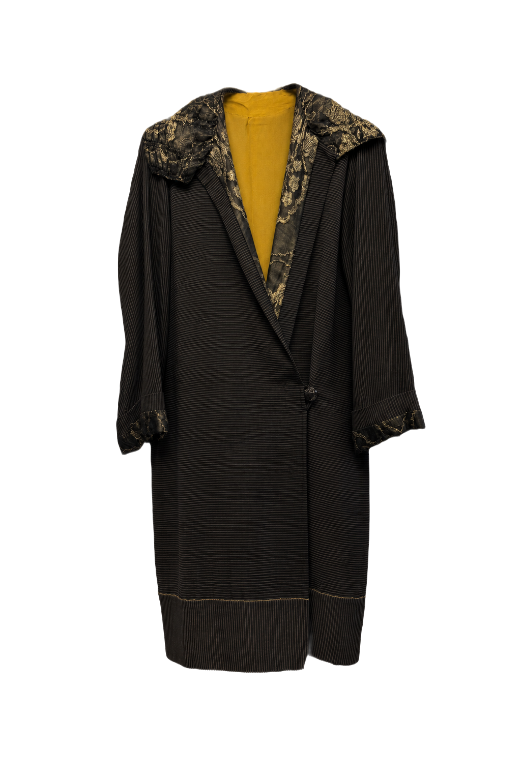 1950s Dark Olive Wool Coat - Front View