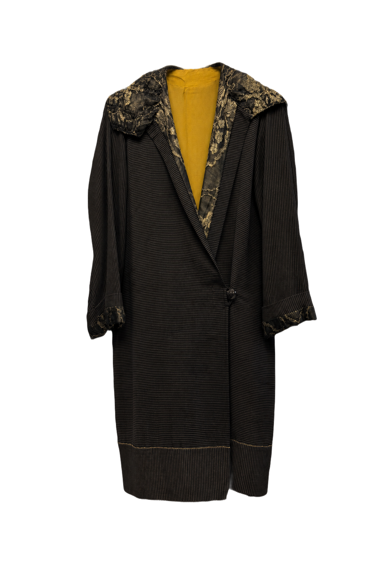 1950s Dark Olive Wool Coat - Front View
