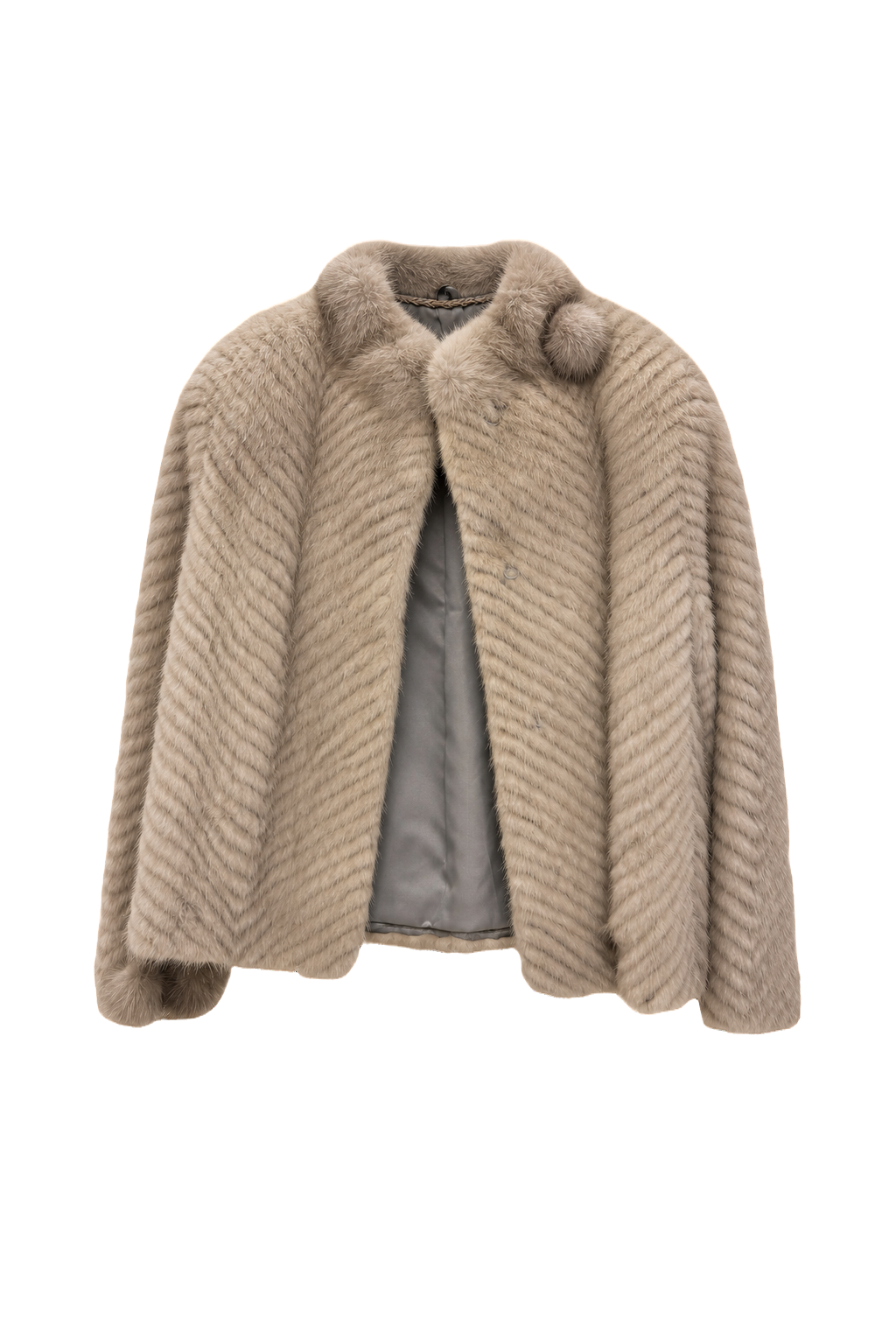 1980s Beige Fur Coat - Front View