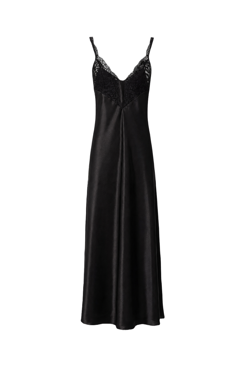 1990s Black Polyester Blend Maxi Dress - Front View
