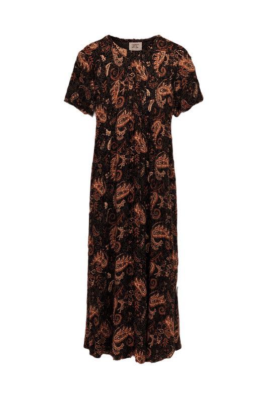 1980s Black Polyester Blend Maxi Dress - Front View