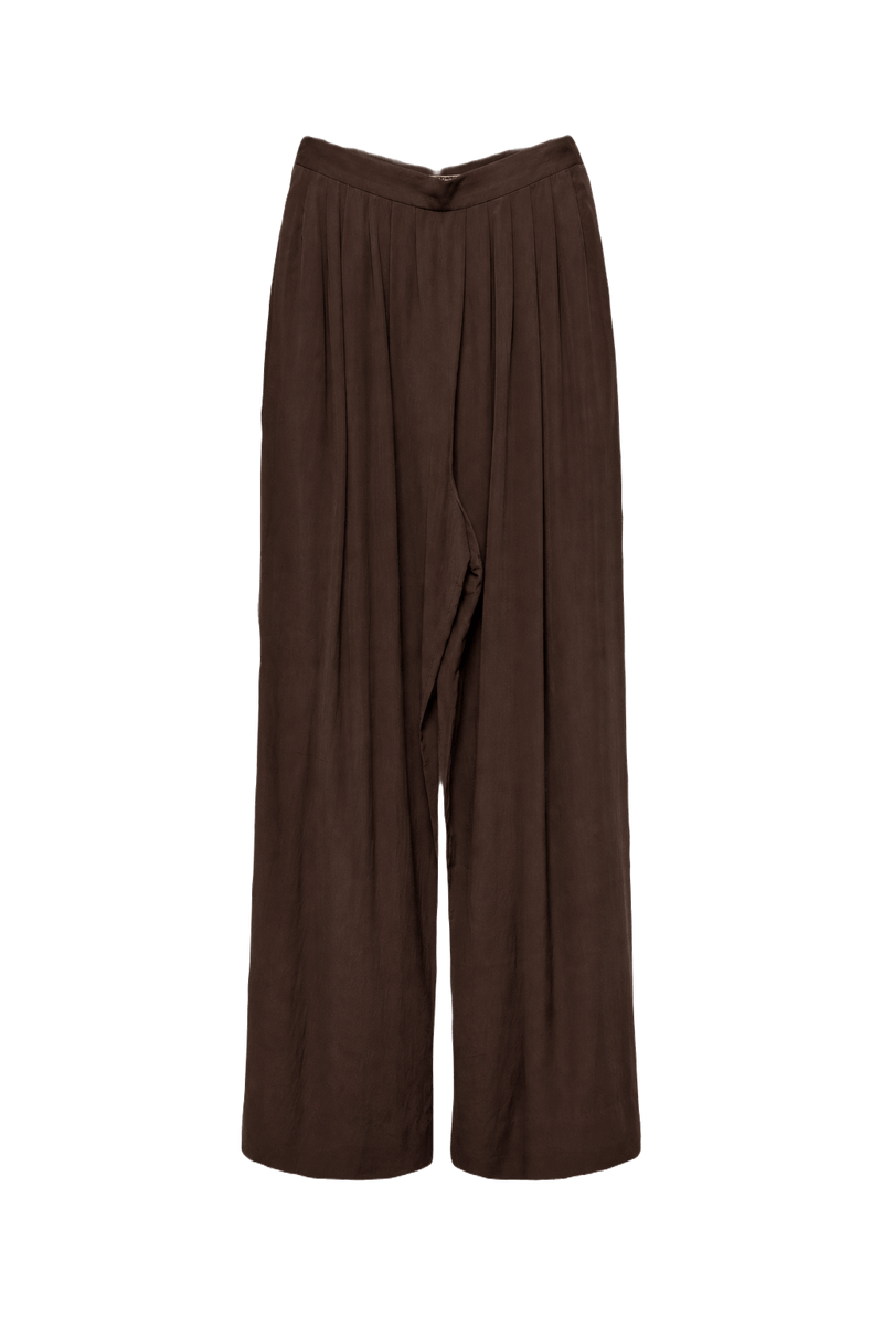 1990s Brown Wool Blend Pants - Front View