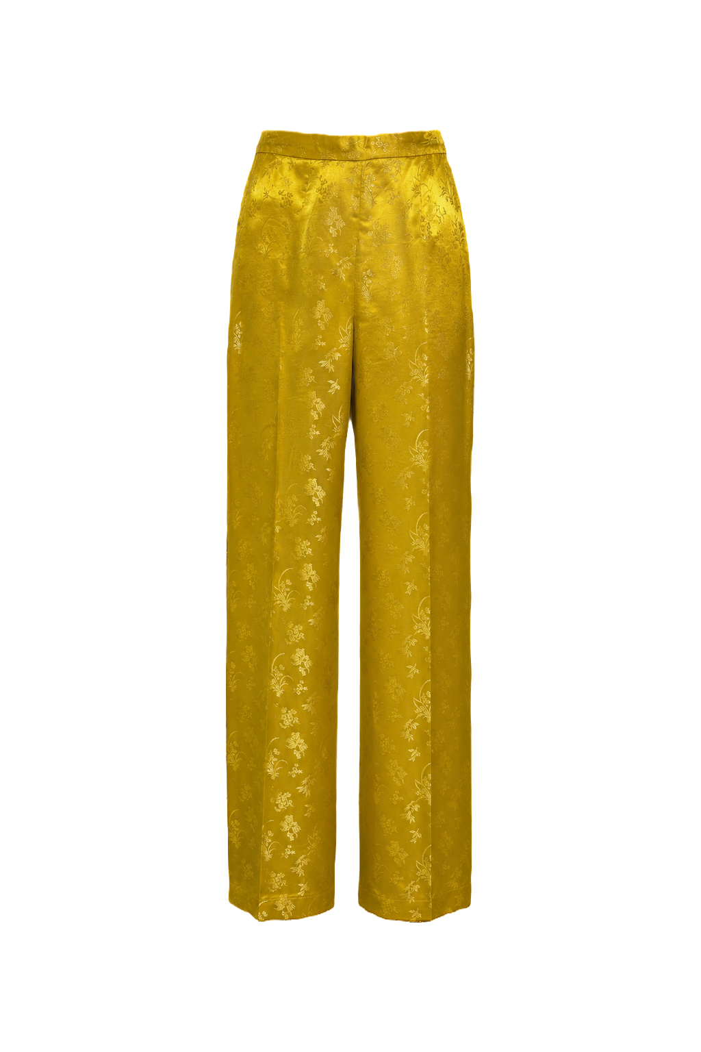 1990s Yellow Polyester Blend Pants - Front View