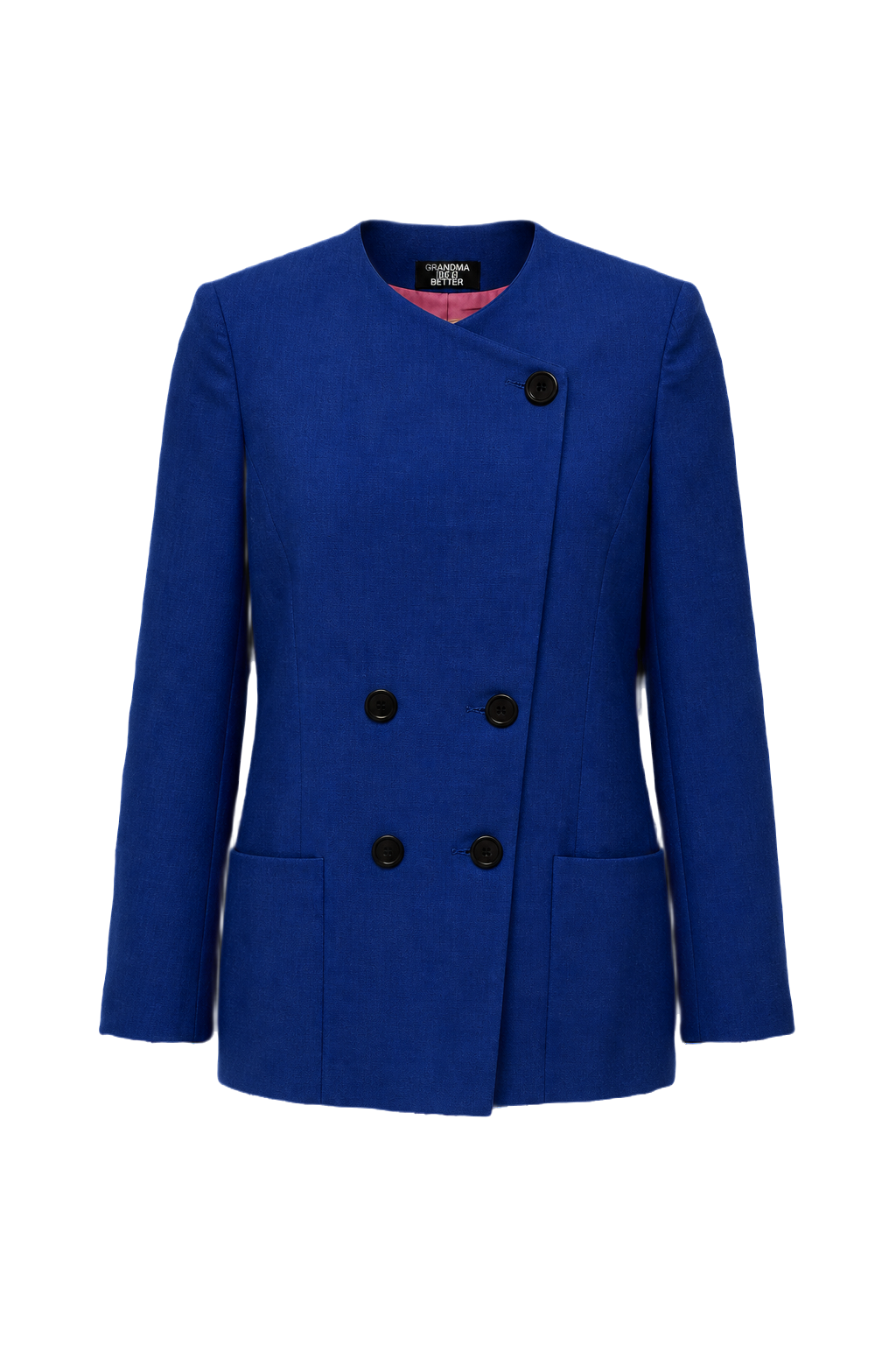 1980s Royal Blue Wool Blend Blazer - Front View