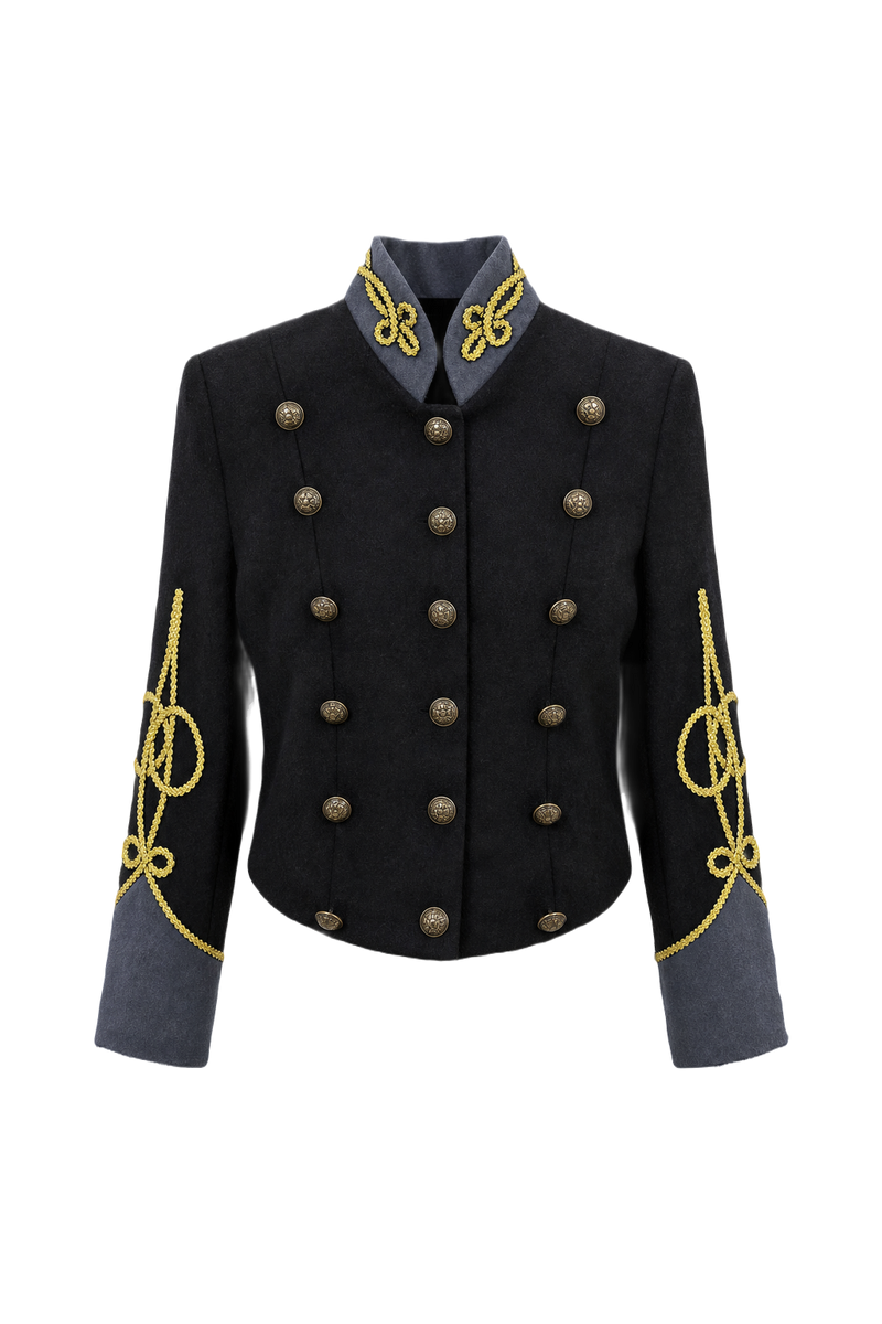 1940s Black Wool Jacket - Front View