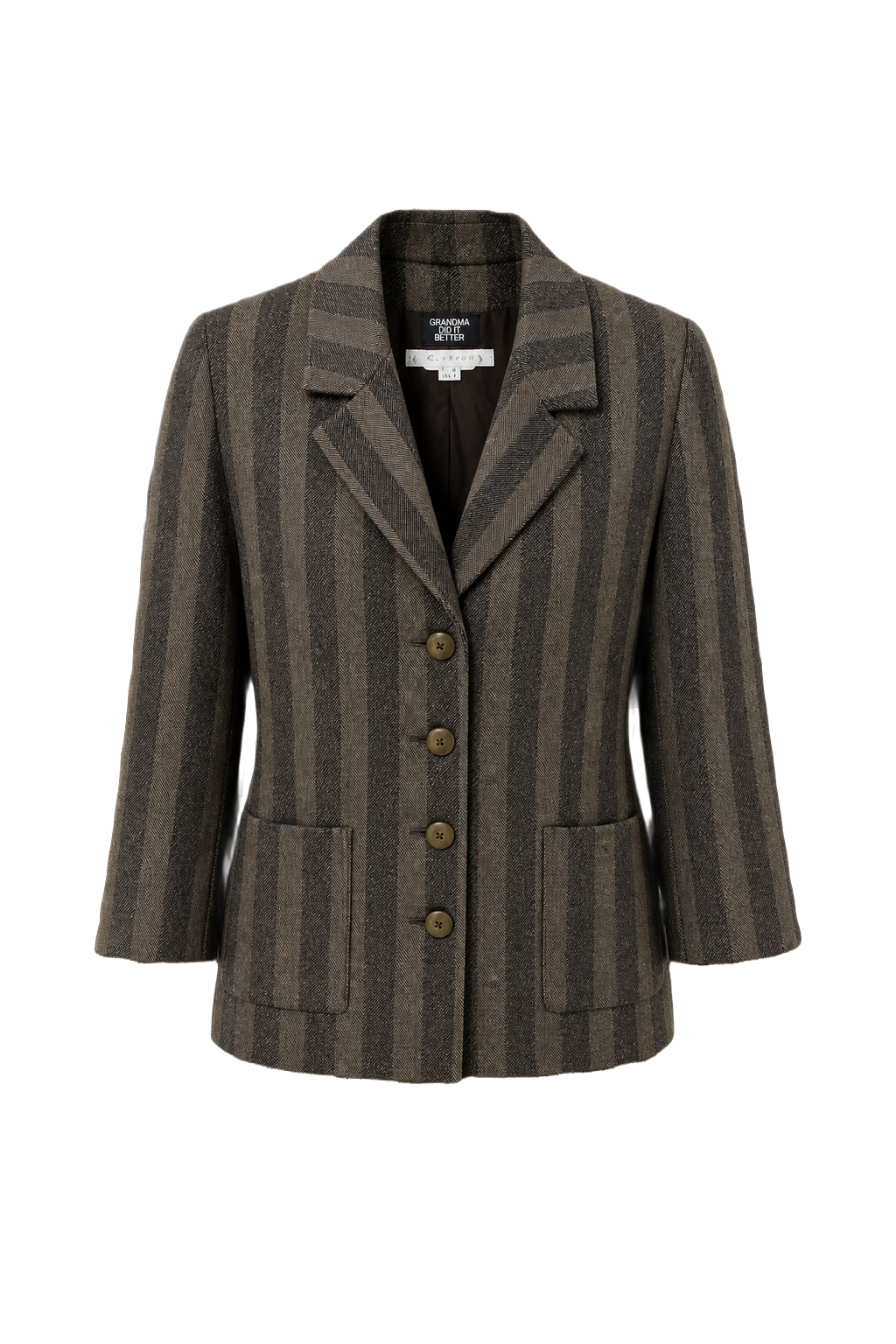 1950s Brown Wool Blend Blazer - Front View