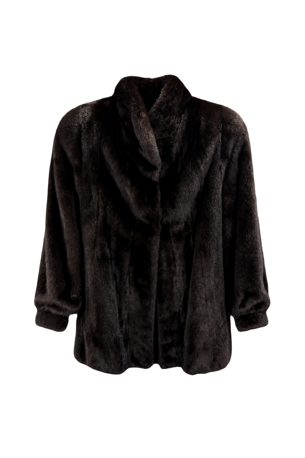 1990s Dark Mink Brown Mink Fur Coat - Front View