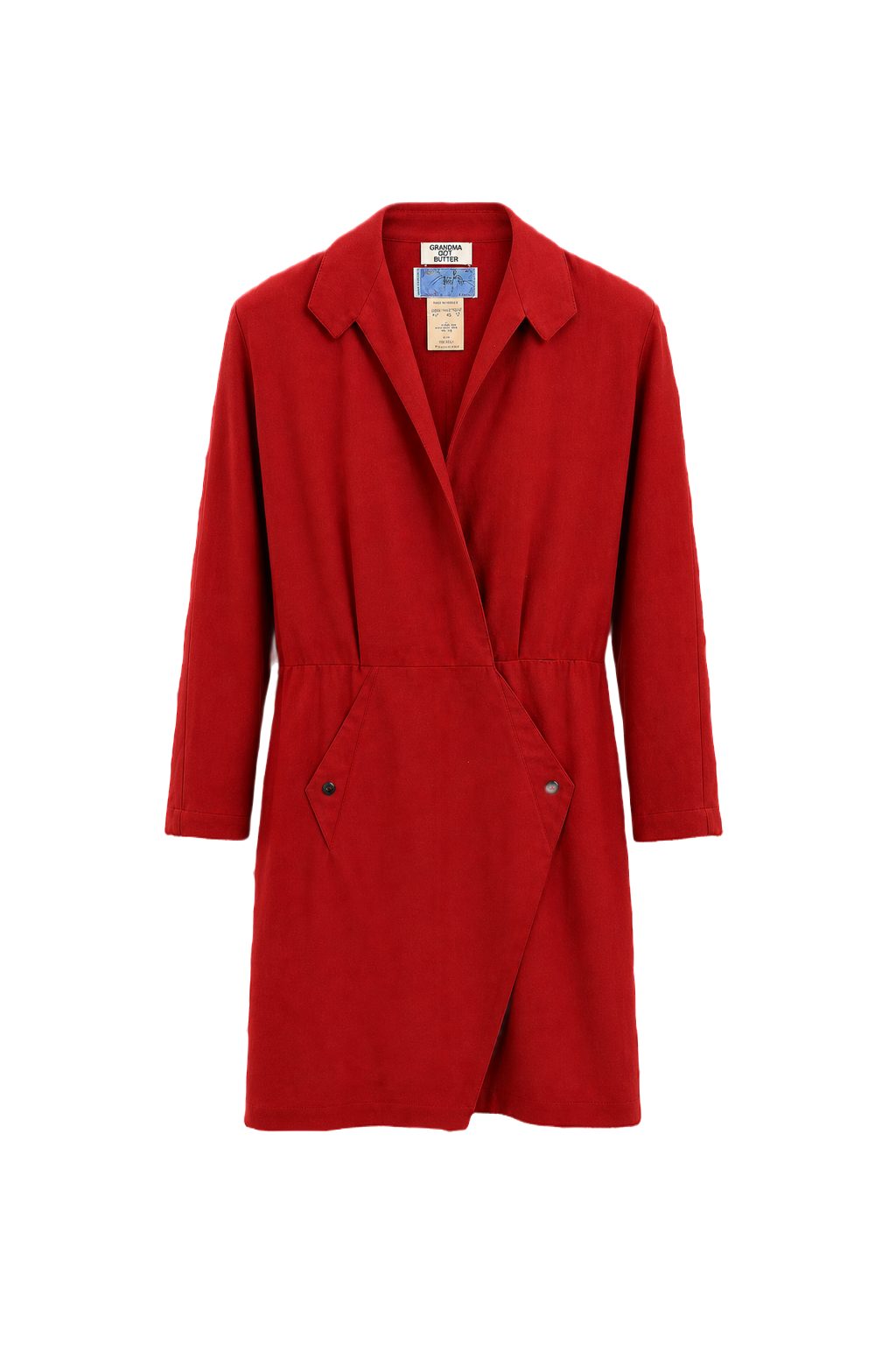 1990s Red Polyester Dress - Front View