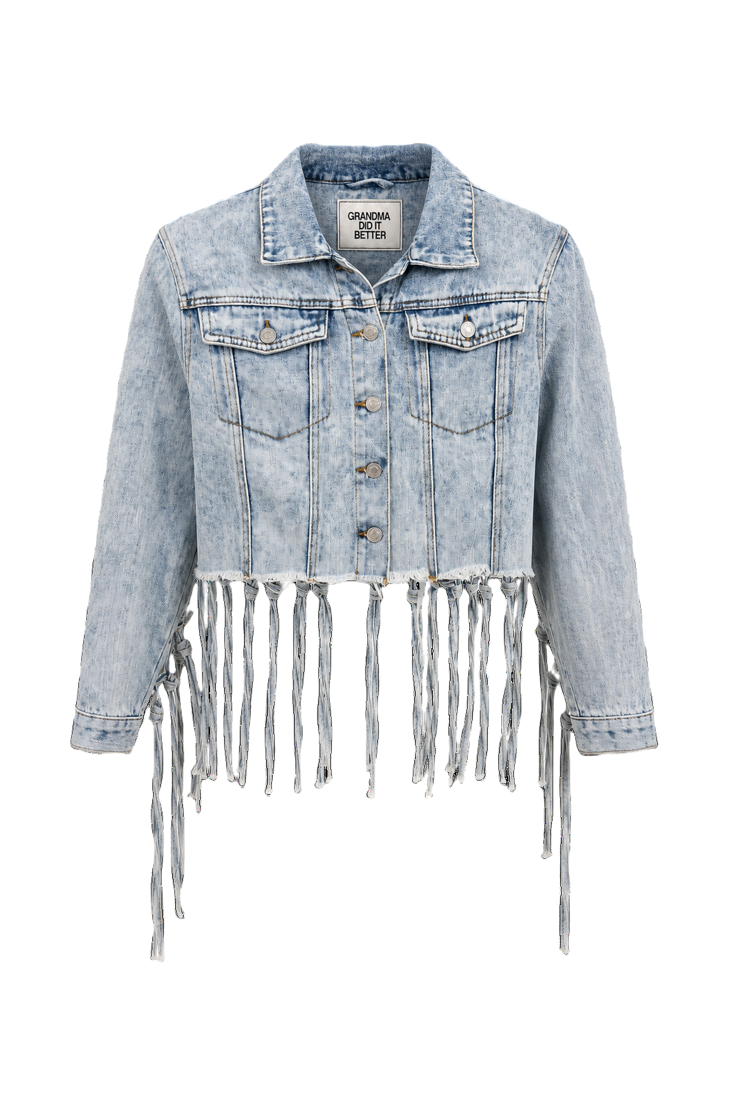 1970s Light Blue Denim Jacket - Front View
