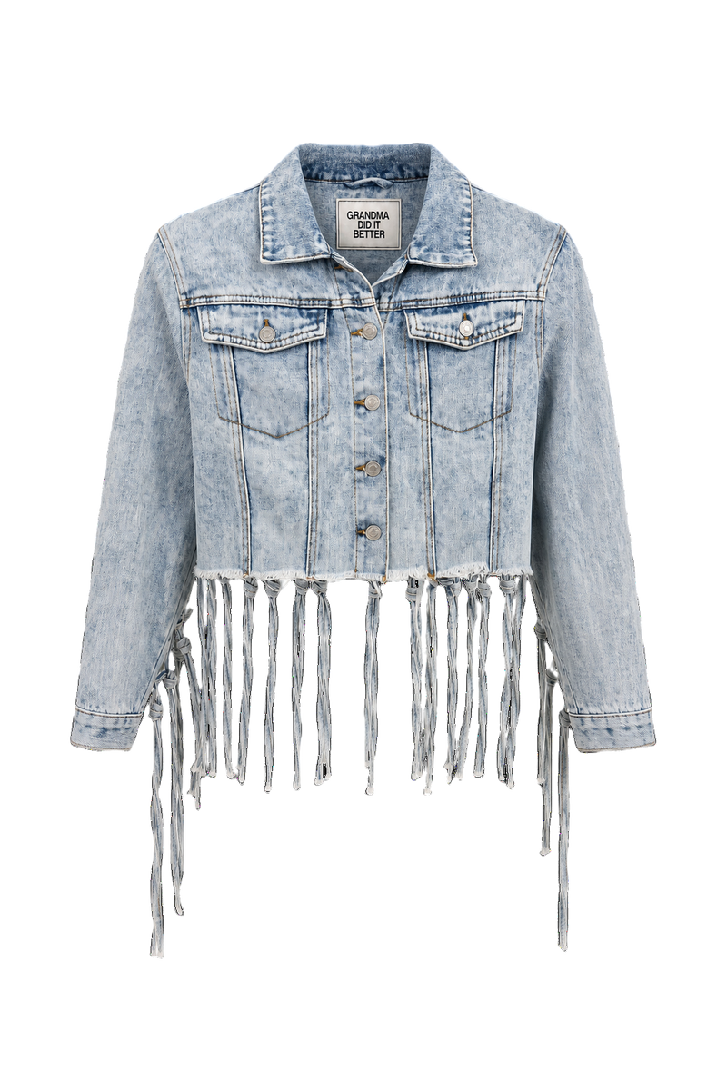 1970s Light Blue Denim Jacket - Front View